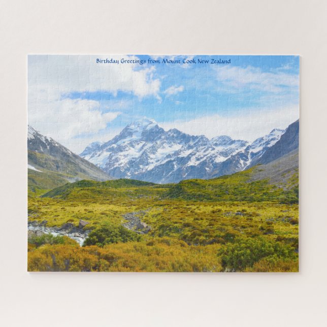 Puzzle Voeux d'anniversaire du Mont Cook Nouvelle-Zélande (Horizontal)