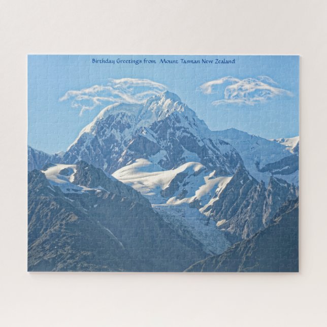 Puzzle Voeux d'anniversaire du Mont Tasman Nouvelle-Zélan (Horizontal)