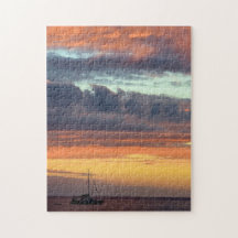 Voile dans le coucher de soleil Hawaii - 11x14 - 2