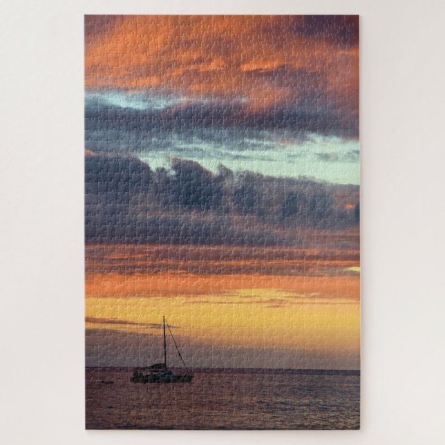 Puzzle Voile dans le coucher de soleil Hawaii - 20x30 - 1 (Vertical)