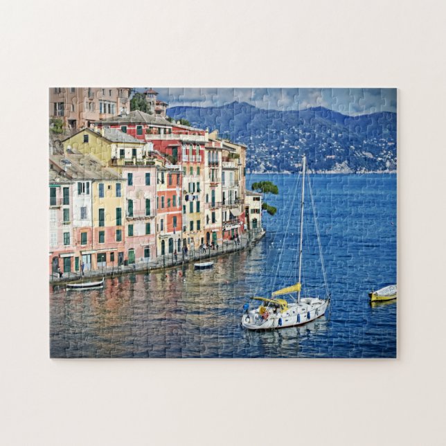 Puzzle Voile vers Portofino -Italie Holiday-11x14-252 pc (Horizontal)