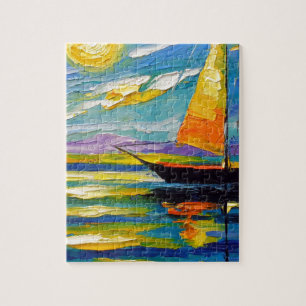 Puzzle Voilier au coucher du soleil