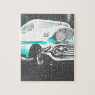 Puzzle Voiture classique bleu vif à chevy impala 1958