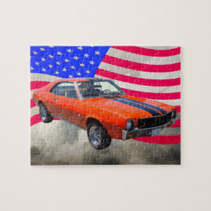 Puzzle Voiture d'AMC Javlin avec le drapeau américain