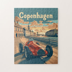Puzzle Voiture de course Copenhague Vintage