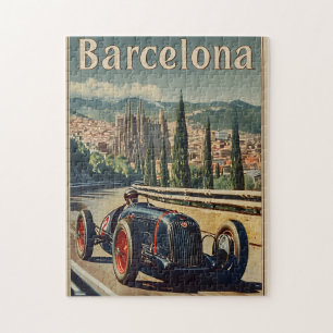 Puzzle Voiture de course vintage à Barcelone