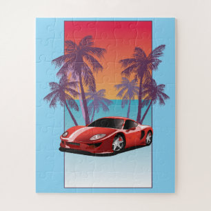 Puzzle Voiture de sport rouge vintage