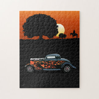 Puzzle Voiture hot rod avec flamme