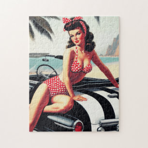 Puzzle Voiture Vintage Classic Pin Up