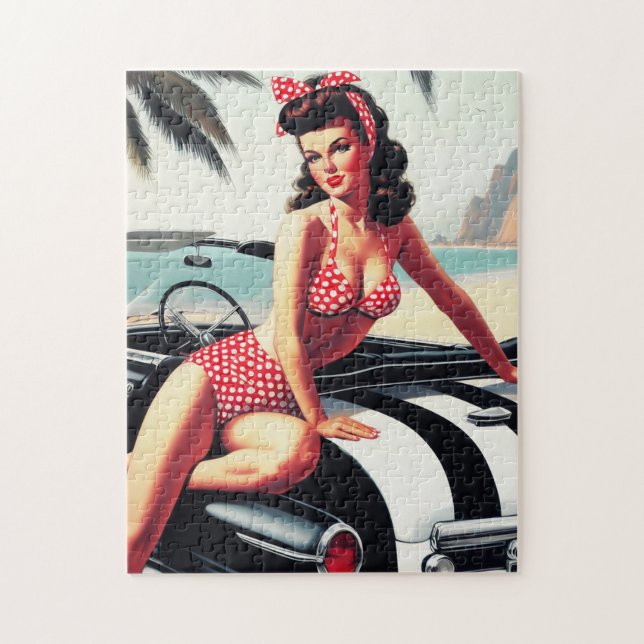 Puzzle Voiture Vintage Classic Pin Up (Vertical)
