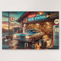 Voitures Classiques de la Station-Service Vintage