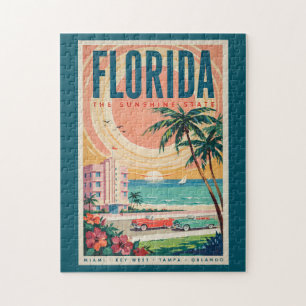 Puzzle Voitures de la côte de Floride Illustration Art de