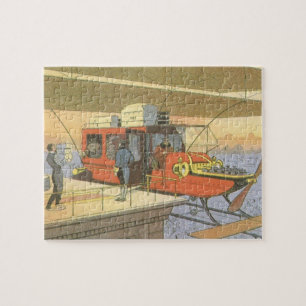 Puzzle Voitures d'époque Science Fiction Avion Hélicoptèr