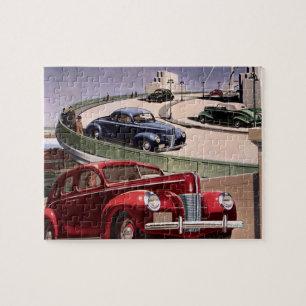 Puzzle Voitures d'époque, Voyage sur la route des berline