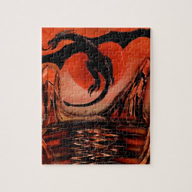 Puzzle Vol de dragon noir (Vertical)