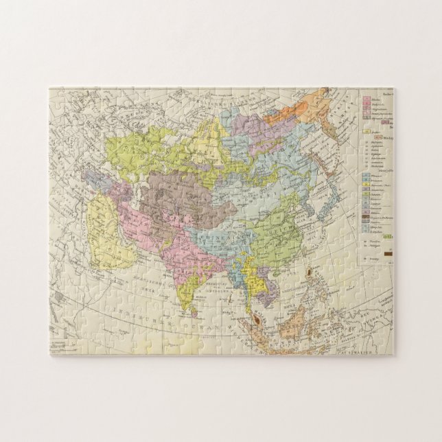 Puzzle Volkerkarte von Asien - Carte de l'Asie (Horizontal)