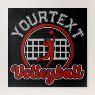 Puzzle Volleyball AJOUTER LE NOM Spike Ball Attaque Équip