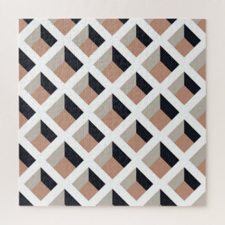 Puzzle Volume de treillis blanc, arrière - plan brun.