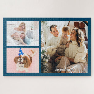 Puzzle Vos 3 Photos de famille et Nom de script sur Ocean