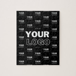 Puzzle Votre logo et arrière-plan Logo répétitif Noir
