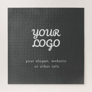 Puzzle Votre logo et texte d'entreprise Gris foncé élég