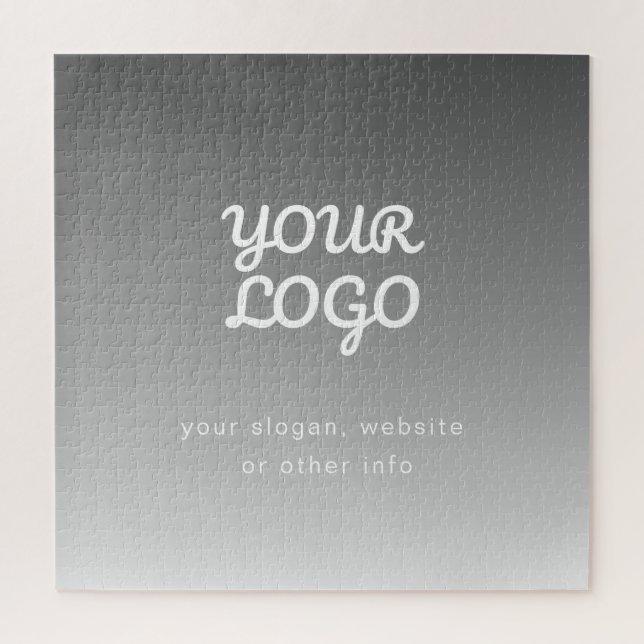 Puzzle Votre logo et votre texte d'entreprise | Ombre gri (Vertical)