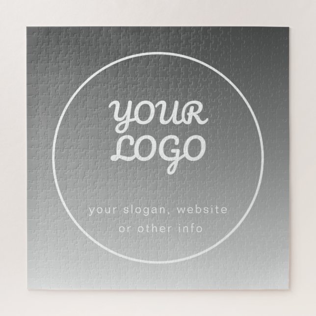 Puzzle Votre logo et votre texte modifiable | Ombre gris  (Vertical)