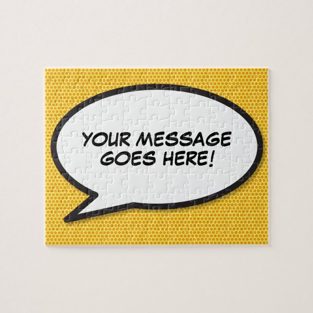 Puzzle Votre message Parole Bubble Fun Retro Comic Book (Horizontal)