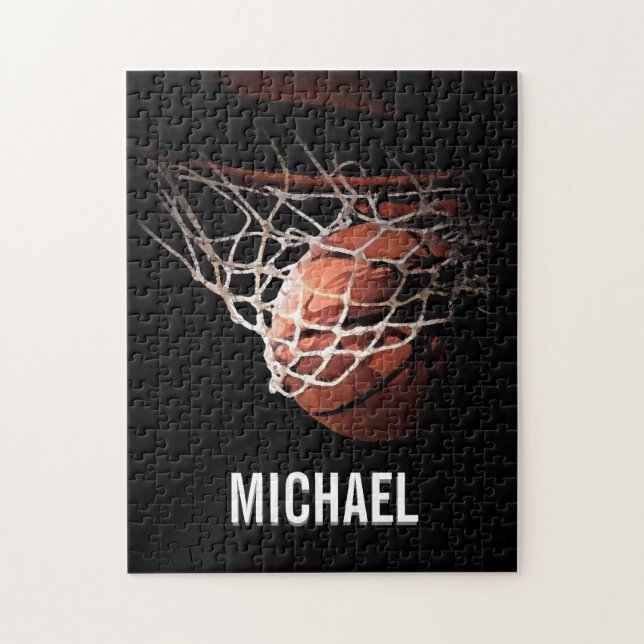 Puzzle Votre nom Artwork de basket-ball personnalisable