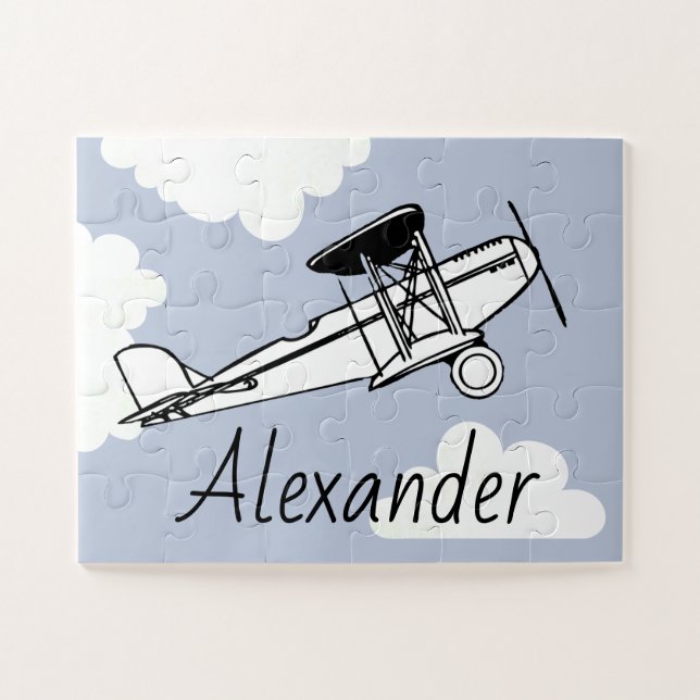 Puzzle Votre nom ici Le mystère des nuages de l'avion (Horizontal)