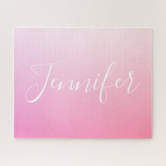 Puzzle Votre nom ou mot | Pink Ombre Gradation (Horizontal)