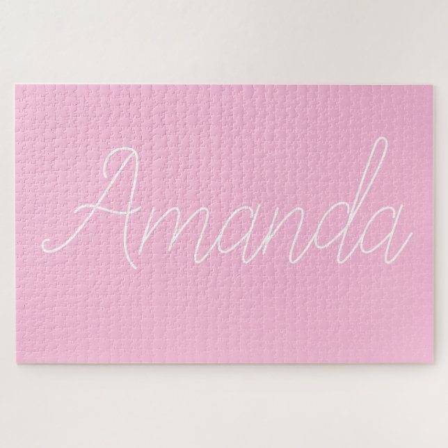 Puzzle Votre nom ou mot | Rose et blanc (Horizontal)