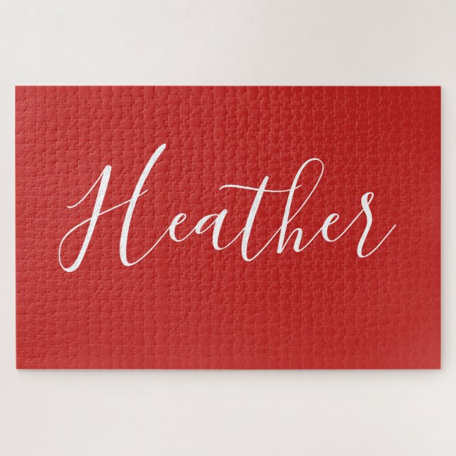 Puzzle Votre script blanc personnalisé en rouge (Horizontal)
