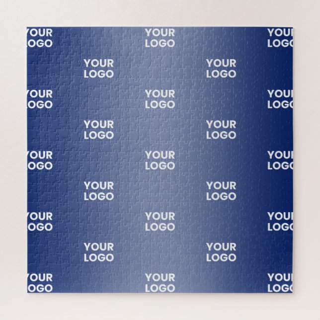 Puzzle Votre simple logo répétitif | Dégradé bleu (Vertical)