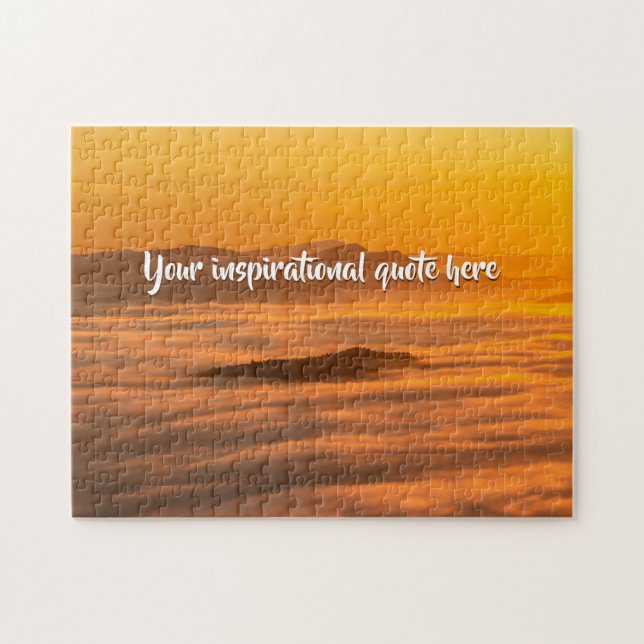 Puzzle Votre soleil de texte personnalisé au-dessus du pa (Horizontal)