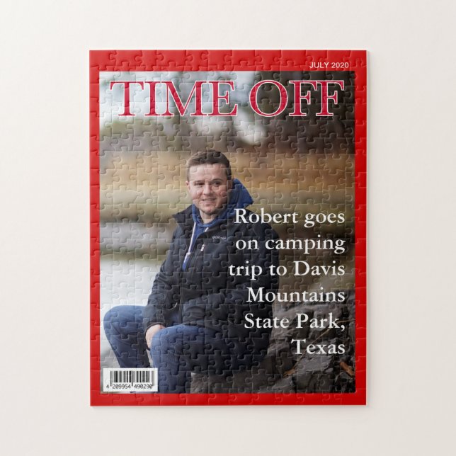 Puzzle VOTRE TEXTE, PHOTO, Fun fake news magazine couvert (Vertical)