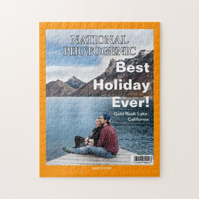 Puzzle VOTRE TEXTE, PHOTO, Fun faux magazine nature couve (Vertical)