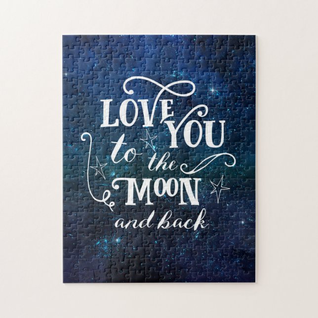 Puzzle vous aimez la lune et le ciel nocturne arrière (Vertical)