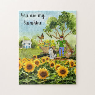 Puzzle Vous êtes mes chats et tournesols de soleil