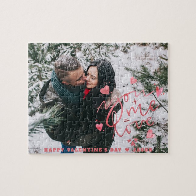 Puzzle Vous + Moi = Amour | Valentine Typographie (Horizontal)