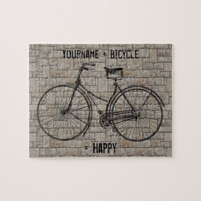 Puzzle Vous plus la bicyclette égale les briques antiques (Horizontal)