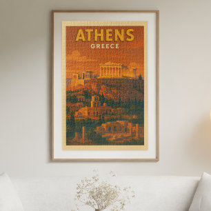 Puzzle Voyage à Athènes Grèce Rétro