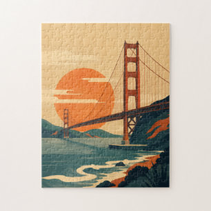 Puzzle Voyage à San Francisco Pont Golden Gate de style v