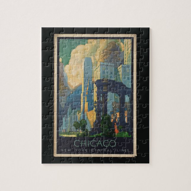 Puzzle Voyage de Chicago Vintage (Vertical)