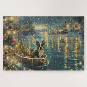 Puzzle Voyage de fête de Noël de Boston Terrier
