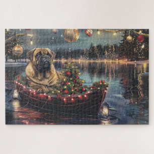 Puzzle Voyage de Noël festif de Bullmastiff