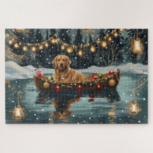Puzzle Voyage de Noël Festif du Golden Retriever