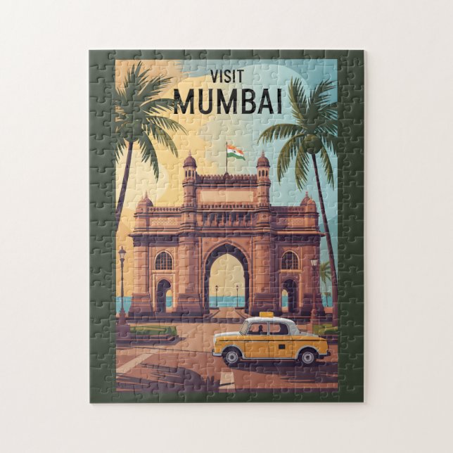 Puzzle Voyage d'illustrations à Mumbai India Gateway of I (Vertical)