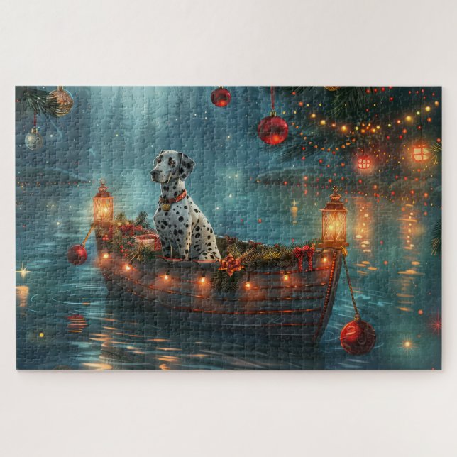 Puzzle Voyage festif de Noël dalmate (Horizontal)