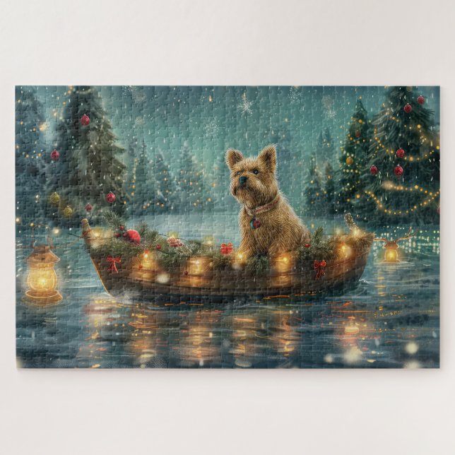 Puzzle Voyage festif de Noël de Cairn Terrier (Horizontal)